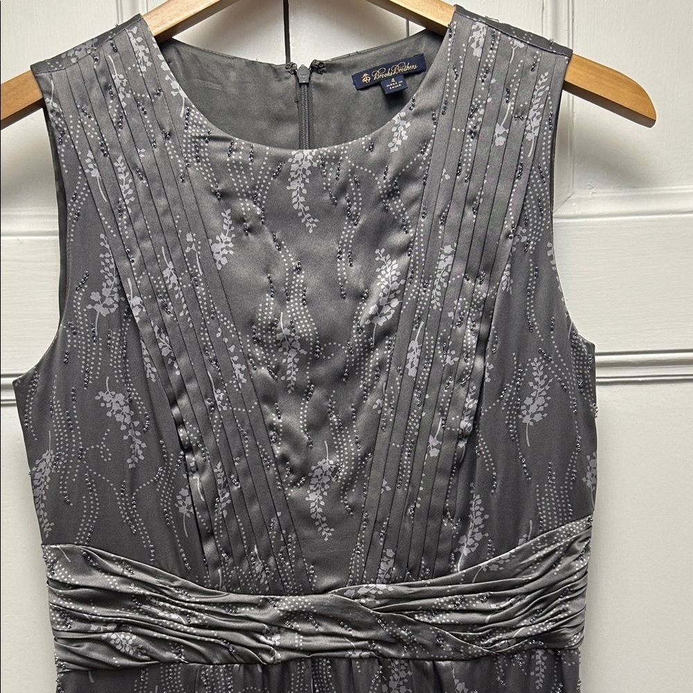 Brooks Brothers Gray Sleeveless Midi Dress - Picture 3 of 11